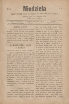 Niedziela : tygodnik dla rodzin chrześcijańskich. R.1, nr 8 (22 listopada 1874)