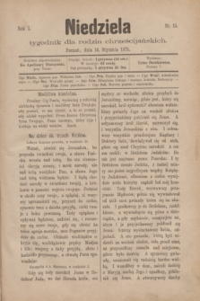 Niedziela : tygodnik dla rodzin chrześcijańskich. R.1, nr 15 (10 stycznia 1875)