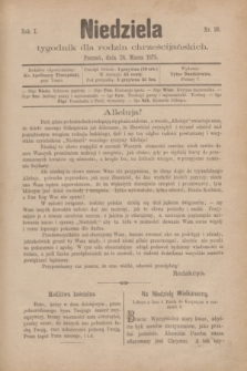 Niedziela : tygodnik dla rodzin chrześcijańskich. R.1, nr 26 (28 marca 1875)