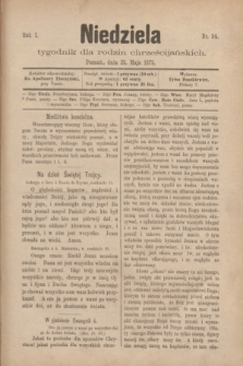 Niedziela : tygodnik dla rodzin chrześcijańskich. R.1, nr 34 (23 maja 1875)