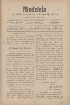 Niedziela : tygodnik dla rodzin chrześcijańskich. R.1, nr 35 (30 maja 1875)