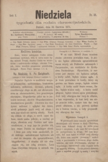 Niedziela : tygodnik dla rodzin chrześcijańskich. R.1, nr 38 (20 czerwca 1875)