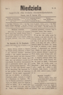 Niedziela : tygodnik dla rodzin chrześcijańskich. R.1, nr 39 (27 czerwca 1875)