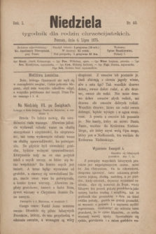 Niedziela : tygodnik dla rodzin chrześcijańskich. R.1, nr 40 (4 lipca 1875)