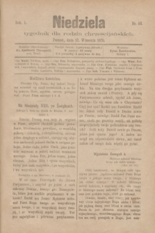 Niedziela : tygodnik dla rodzin chrześcijańskich. R.1, nr 50 (12 września 1875)