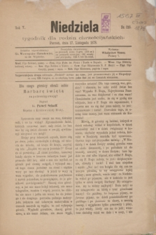 Niedziela : tygodnik dla rodzin chrześcijańskich. R.5, nr 216 (17 listopada 1878)