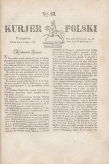 Kurjer Polski. 1830, Nro 63 (6 lutego)