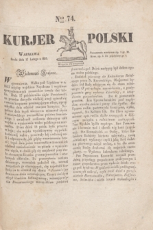 Kurjer Polski. 1830, Nro 74 (17 lutego)