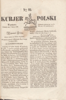 Kurjer Polski. 1830, Nro 92 (7 marca)