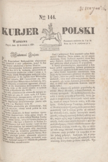 Kurjer Polski. 1830, Nro 144 (30 kwietnia)