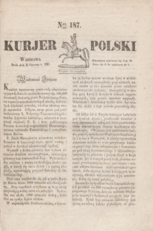 Kurjer Polski. 1830, Nro 187 (16 czerwca)