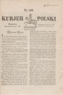 Kurjer Polski. 1830, Nro 189 (18 czerwca)