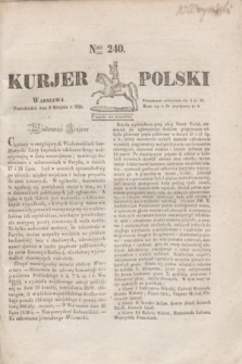 Kurjer Polski. 1830, Nro 240 (9 sierpnia 1830)
