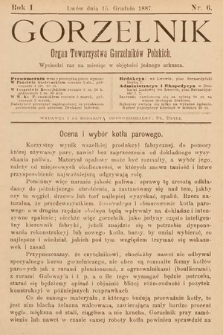 Gorzelnik : organ Towarzystwa Gorzelników Polskich we Lwowie. R. 1, 1887, nr 6