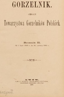 Gorzelnik : organ Towarzystwa Gorzelników Polskich we Lwowie. R. 2, 1888/1889. Spis przedmiotów zawartych w roczniku II. „Gorzelnika”