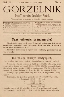 Gorzelnik : organ Towarzystwa Gorzelników Polskich we Lwowie. R. 2, 1888, nr 1