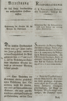 Verordnung der kais. königl. bevollmächtigten westgalizischen Hofkommission : Bestimmung der Strasen für die Verheler der Deserteurs. [Dat.:] Krakau den 1ten Hornung 1797