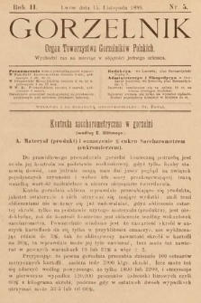 Gorzelnik : organ Towarzystwa Gorzelników Polskich we Lwowie. R. 2, 1888, nr 5