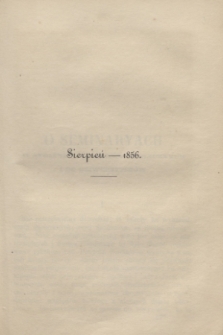 Czas Dodatek Miesięczny. R.1, T.3, [z. 8] (sierpień 1856)
