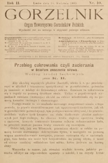 Gorzelnik : organ Towarzystwa Gorzelników Polskich we Lwowie. R. 2, 1889, nr 10