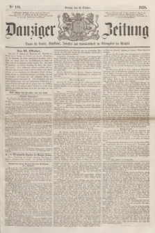 Danziger Zeitung : Organ für Handel, Schiffahrt, Industrie und Landwirtschaft im Stromgebiet der Weichsel. 1858, No. 118 (15 October)