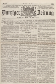 Danziger Zeitung : Organ für West- und Ostpreußen. 1860, No. 712 (22 September) + dod.