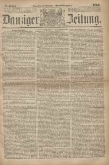 Danziger Zeitung. 1863, Nr. 2066 (24 September) - (Abend=Ausgabe.)