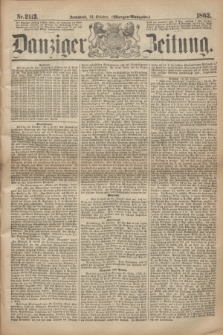 Danziger Zeitung. 1863, Nr. 2113 (24 October) - (Morgen=Ausgabe.)