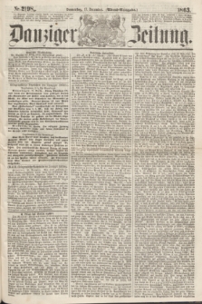 Danziger Zeitung. 1863, Nr. 2198 A (17 December) - (Abend=Ausgabe.)