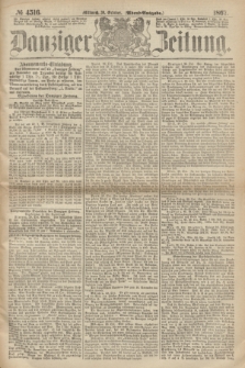 Danziger Zeitung. 1867, № 4516 (30 October) - (Abend=Ausgabe.)