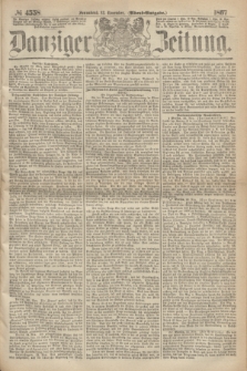 Danziger Zeitung. 1867, № 4558 (23 November) - (Abend=Ausgabe.) + dod.