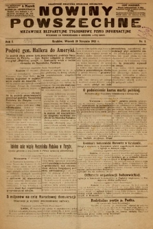 Nowiny Powszechne : niezawisłe bezpartyjne tygodniowe pismo informacyjne. 1921, nr 1
