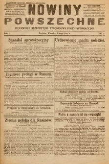 Nowiny Powszechne : niezawisłe bezpartyjne tygodniowe pismo informacyjne. 1921, nr 3