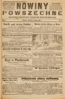 Nowiny Powszechne : niezawisłe bezpartyjne tygodniowe pismo informacyjne. 1921, nr 5