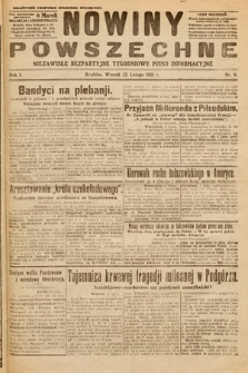 Nowiny Powszechne : niezawisłe bezpartyjne tygodniowe pismo informacyjne. 1921, nr 6