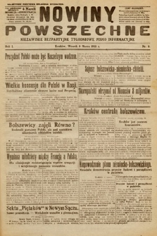 Nowiny Powszechne : niezawisłe bezpartyjne tygodniowe pismo informacyjne. 1921, nr 8