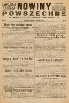 Nowiny Powszechne : niezawisłe bezpartyjne tygodniowe pismo informacyjne. 1921, nr 9