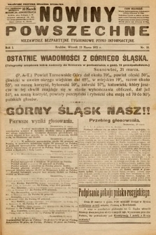 Nowiny Powszechne : niezawisłe bezpartyjne tygodniowe pismo informacyjne. 1921, nr 10