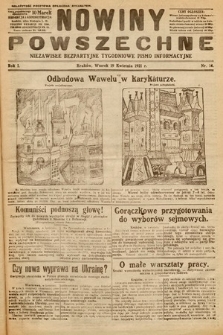 Nowiny Powszechne : niezawisłe bezpartyjne tygodniowe pismo informacyjne. 1921, nr 14