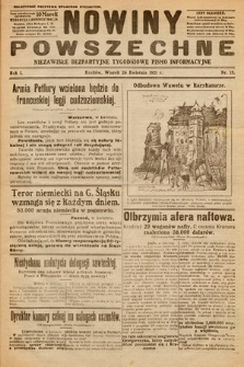 Nowiny Powszechne : niezawisłe bezpartyjne tygodniowe pismo informacyjne. 1921, nr 15