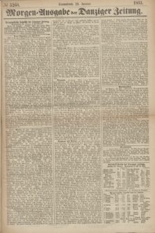 Morgen=Ausgabe der Danziger Zeitung. 1869, № 5268 (23 Januar)