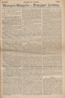 Morgen=Ausgabe der Danziger Zeitung. 1869, № 5678 (25 September)