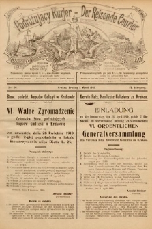 Podróżujący Kurier : Organ Stowarzyszenia Podróżujących Kupców Galicji. 1910, nr 34