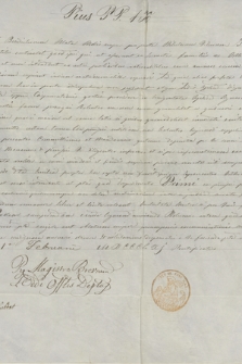 Dokument papieża Piusa IX udzielający dyspensy na zawarcie małżeństwa spowinowaconym nupturientom z archidiecezji lwowskiej