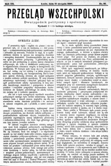 Przegląd Wszechpolski : dwutygodnik polityczny i społeczny. 1897, nr 16
