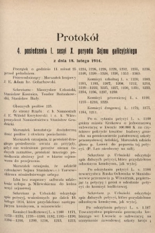 [Kadencja X, sesja I, pos. 4] Protokoły z I. sesji X. peryodu Sejmu krajowego Królestwa Galicyi i Lodomeryi wraz z Wielkiem Księstwem Krakowskiem w latach 1913 i 1914. Posiedzenie 4