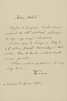 Korespondencja Michała Bobrzyńskiego wiceprezydenta Rady Szkolnej Krajowej z 1896 r.