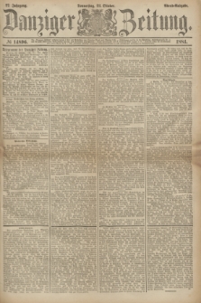 Danziger Zeitung. Jg.27, № 14896 (23 Oktober 1884) - Abend=Ausgabe.