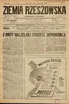 Ziemia Rzeszowska : czasopismo narodowe. 1929, nr 1