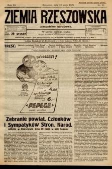 Ziemia Rzeszowska : czasopismo narodowe. 1929, nr 21